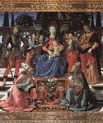 Domenicho Ghirlandaio Thronende Madonna mit den Erzengeln Michael und Raffael sowie den Bischofen Zenobius and justus oil on canvas